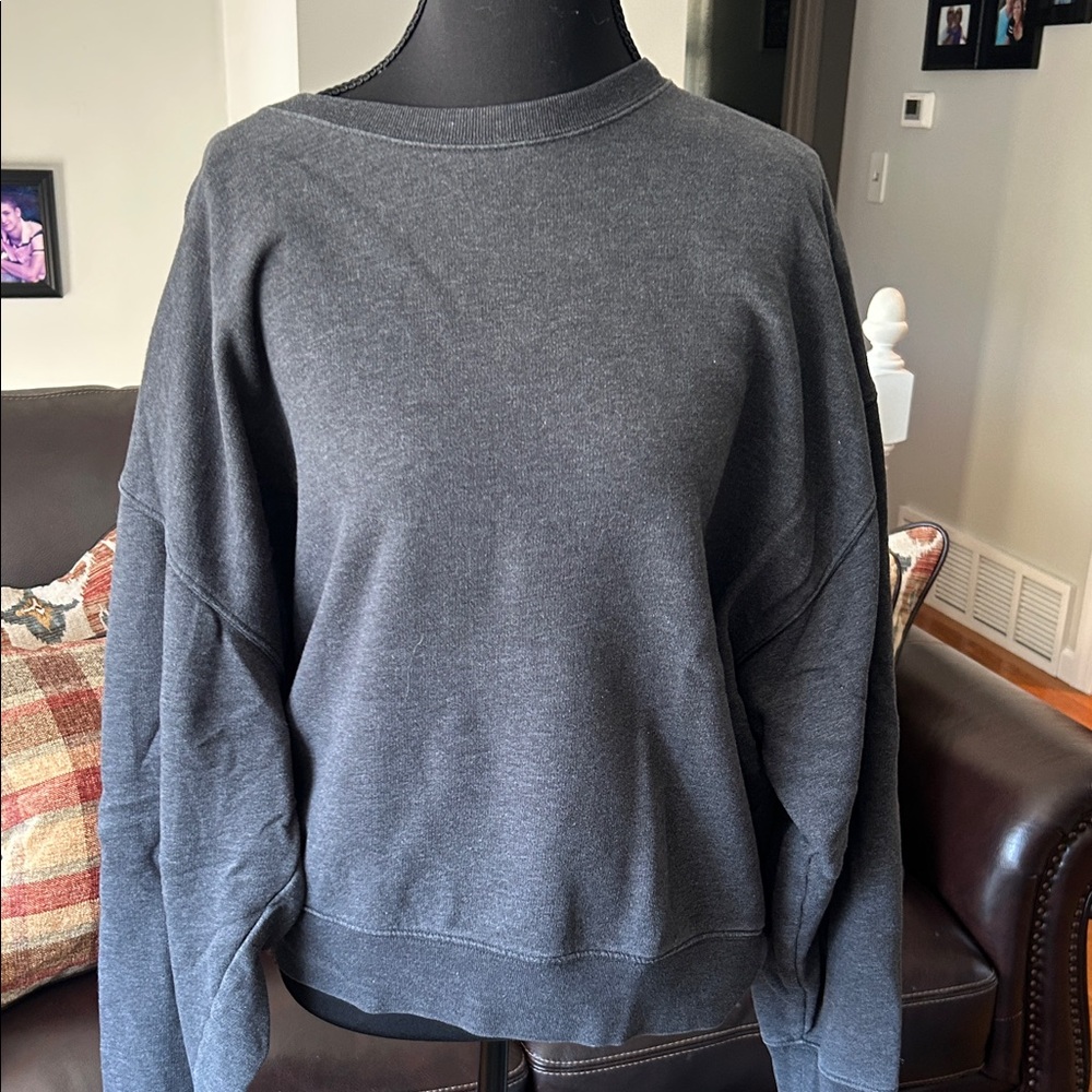 PINK Victoria's Secret Dark Gray Crew Neck Sweater